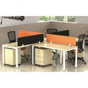 16 CLIP Series - 4-SR-4 - 4 Seater Office Workstation with Partition Malaysia