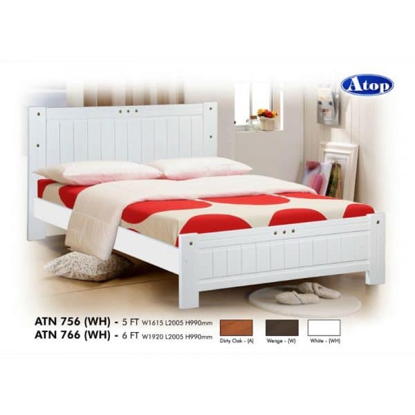 ATN Series-756 - Queen Or King Wooden Bed With Base 1 Or Base 2