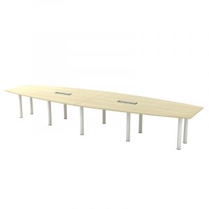 Conference Desk -BBC48 - Boat Shape Conference Desk C/W Metal Leg Support Come With 2 Units Flipper Cover - 1