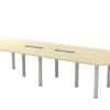 Conference Desk -BIC36 - Oval Shape Conference Desk C/W Metal Leg Support Come With 2 Units of Flipper Cover - 3