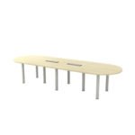Conference Desk -BIC36 - Oval Shape Conference Desk C/W Metal Leg Support Come With 2 Units of Flipper Cover - 1