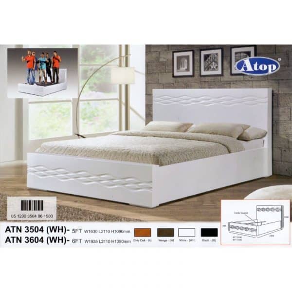 ATN Series-3504 - Queen Or King Wooden Bed With Base 2